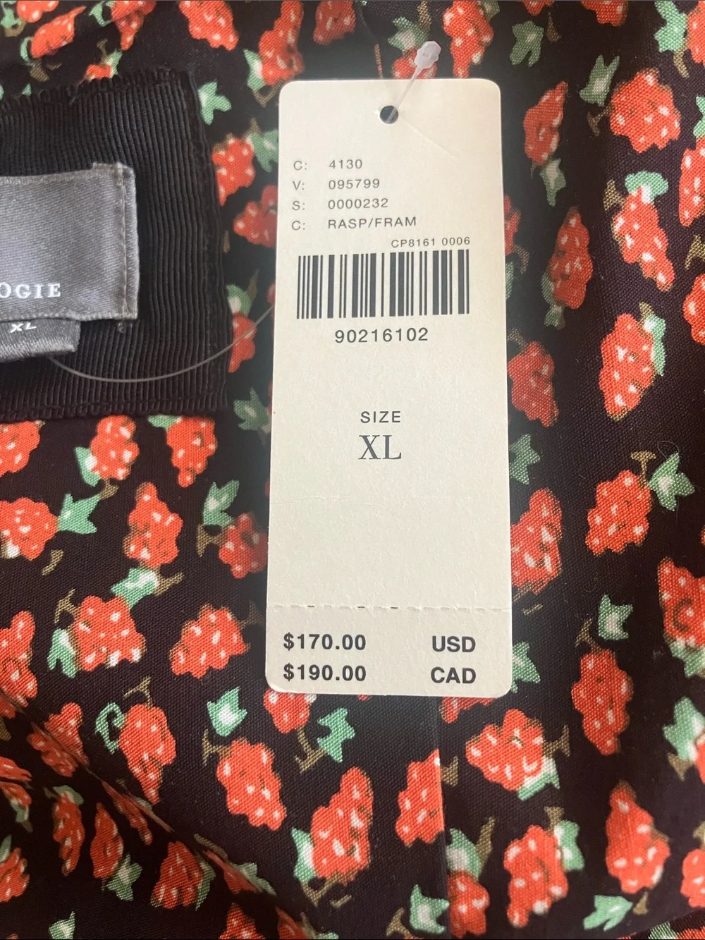 Anthropologie Black Midi Dress with Pink Spot Print
